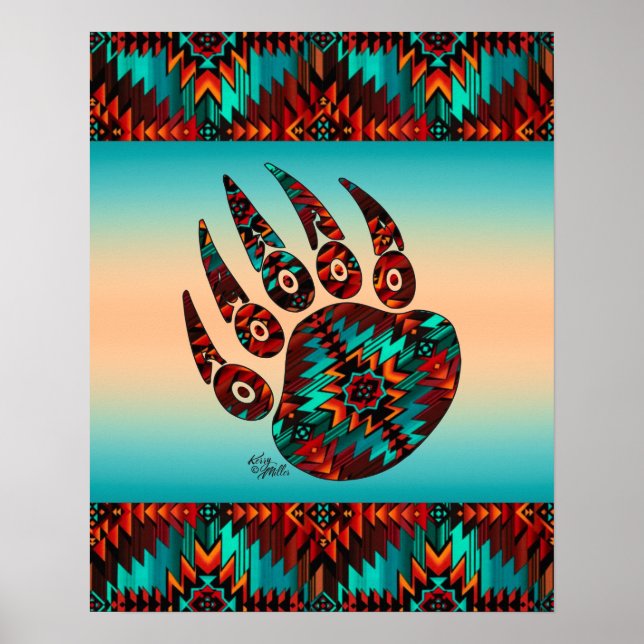 Tribal Bear Paw Poster (Front)