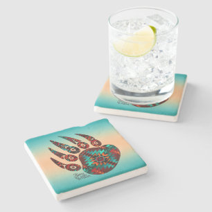 Tribal Bear Paw Stone Coaster