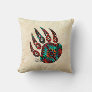 Tribal Bear Paw Throw Pillow