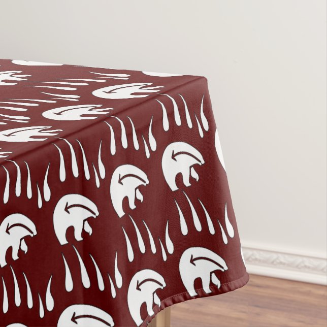 Tribal Bear Tablecloth Bear Claw Art Tablecloth (In Situ)