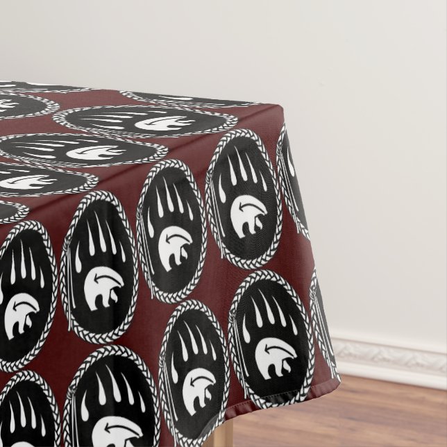 Tribal Bear Tablecloth Bear Claw Art Tablecloth (In Situ)