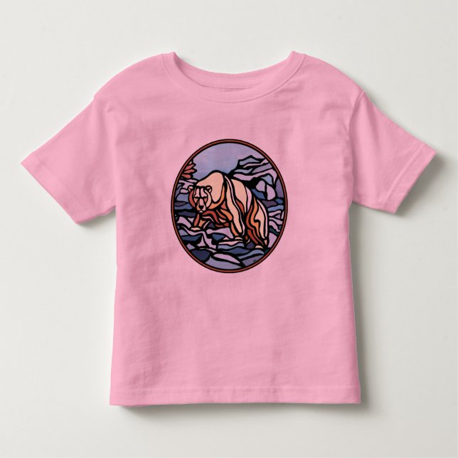 Tribal Bear Toddler T-shirt Polar Bear Kids Shirts (Front)