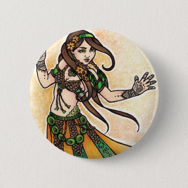 Tribal Belly Dancer 6 Cm Round Badge (Front)