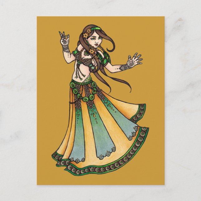 Tribal Belly Dancer Holiday Postcard (Front)