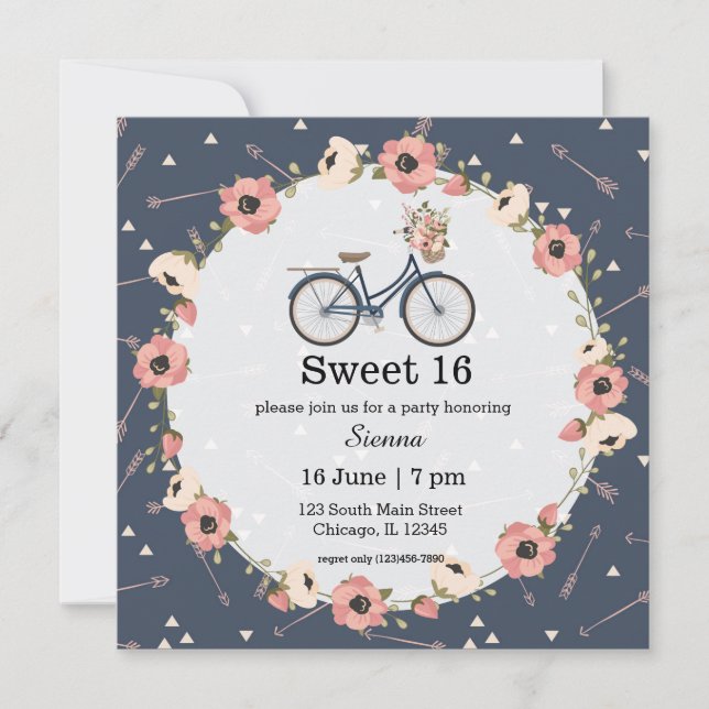 Tribal Bike Invitation (Front)