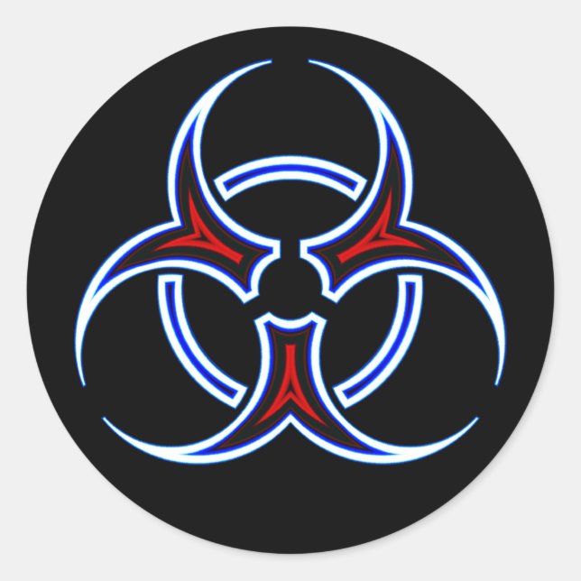 Tribal Biohazard Symbol Classic Round Sticker (Front)