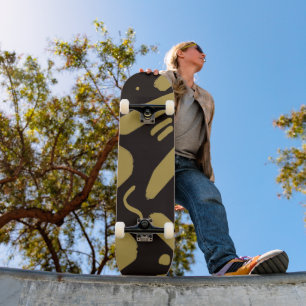 Tribal Black and Gold Skateboard