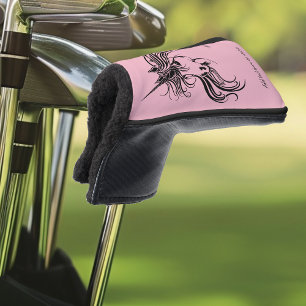 Tribal Black Ink Unicorn Golf Head Cover