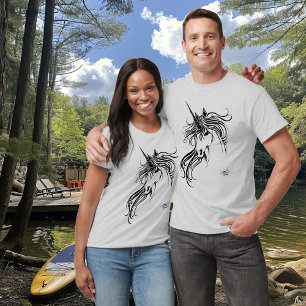 Tribal Black Ink Unicorn T-Shirt