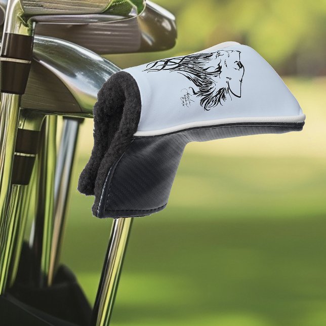 Tribal Black Wolf Howl Golf Head Cover (Creator Uploaded)