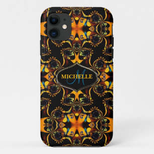 Tribal Blue Batik Custom Name iPhone Case-Mate Case