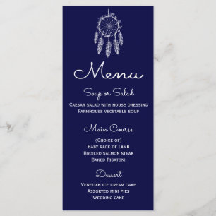 Tribal Blue Menu Native American Dream Catcher