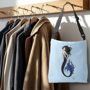 Tribal Blue Mermaid Elegant Fantasy Siren Crossbody Bag