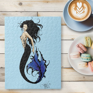 Tribal Blue Mermaid Jigsaw Puzzle