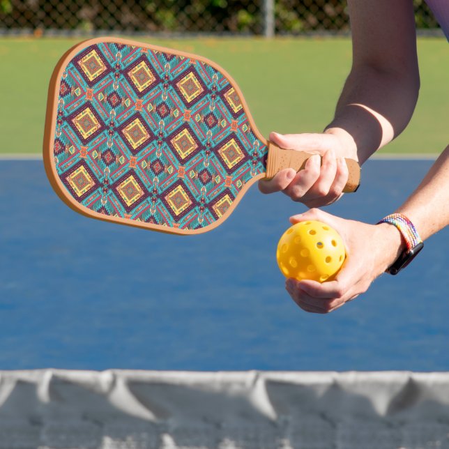 Tribal Blue Pickleball Paddle (Insitu)