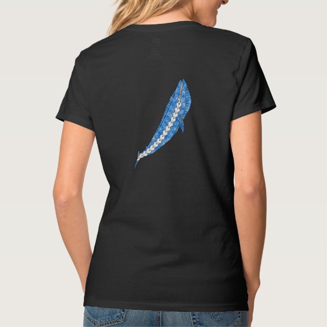 Tribal Blue Whale T-Shirt (Back)