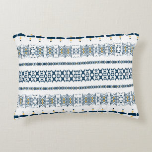 Tribal Blue White Mudcloth   Decorative Cushion
