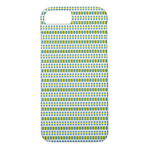 Tribal blue, yellow, and white Geometric pattern Case-Mate iPhone Case
