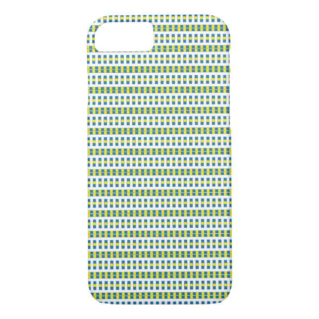 Tribal blue, yellow, and white Geometric pattern Case-Mate iPhone Case (Back)