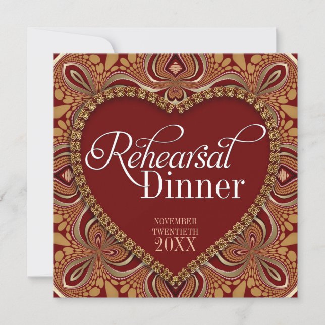 Tribal Bohemian Rehearsal Dinner Invitations (Front)