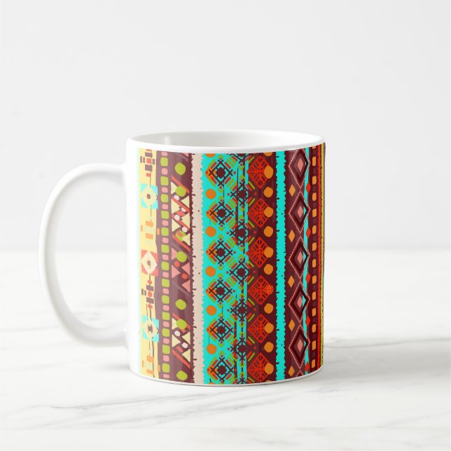 Tribal Boho Art: Seamless Background Texture Coffee Mug (Left)