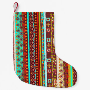 Tribal Boho Art: Seamless Background Texture Small Christmas Stocking