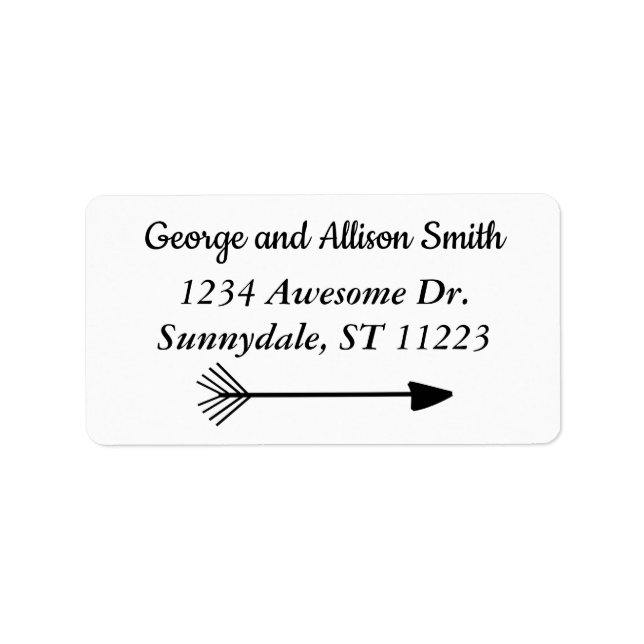 Tribal Boho Black Arrow Name Address Label (Front)