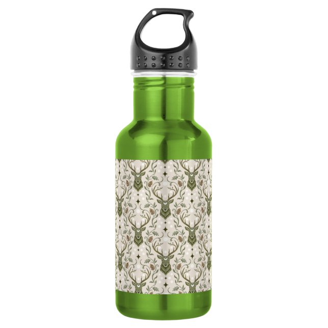 Tribal Boho Deer, Dreaming of Deer 532 Ml Water Bottle (Front)