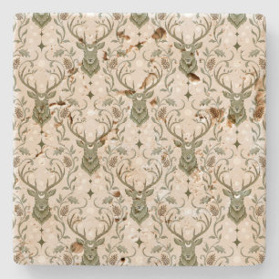 Tribal Boho Deer, Dreaming of Deer Stone Coaster