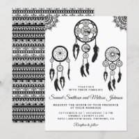 Tribal Boho Dream Catcher Wedding Invitation