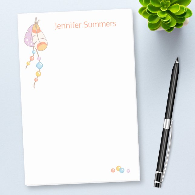 Tribal Boho Dreamcatcher Feathers and Beads Post-it Notes (Creator Uploaded)