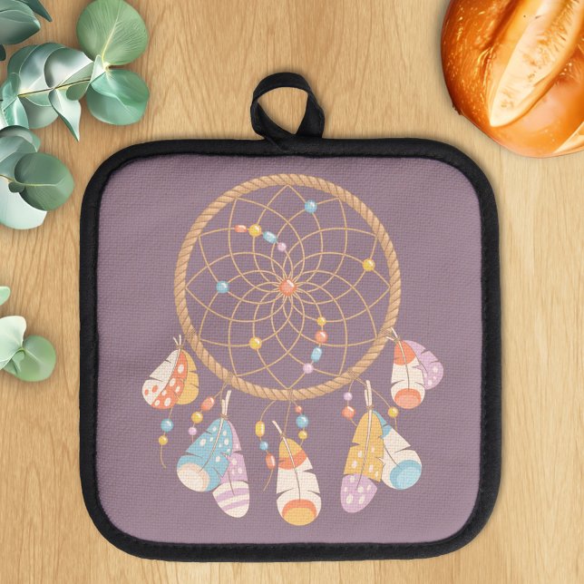 Tribal Boho Dreamcatcher On Purple Pot Holder (Creator Uploaded)