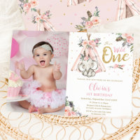 Tribal Boho Elephant Wild One 1st Birthday Picture