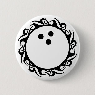 tribal bowling 6 cm round badge