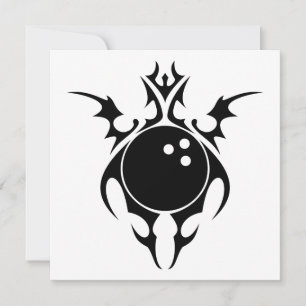 tribal bowling ball invitation