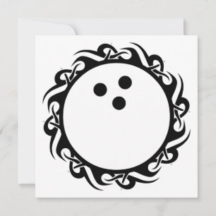tribal bowling ball invitation