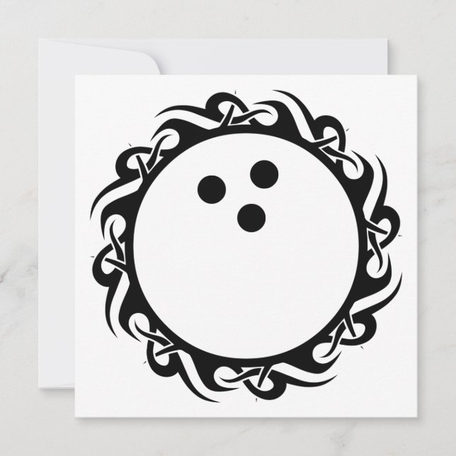 tribal bowling ball invitation (Front)