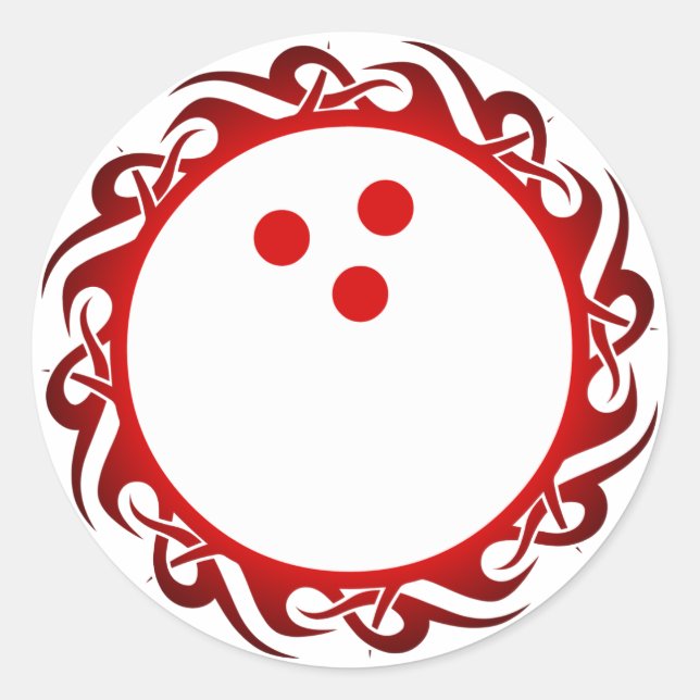 tribal bowling classic round sticker (Front)