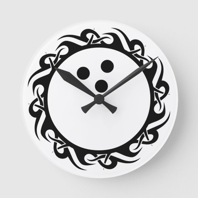 tribal BOWLING Round Clock (Front)
