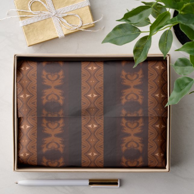 Tribal Brown & Black Pattern Tissue Paper (Gift)
