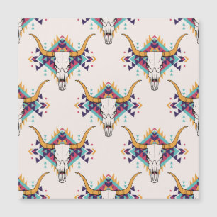 Tribal Bull Skull: Boho Seamless