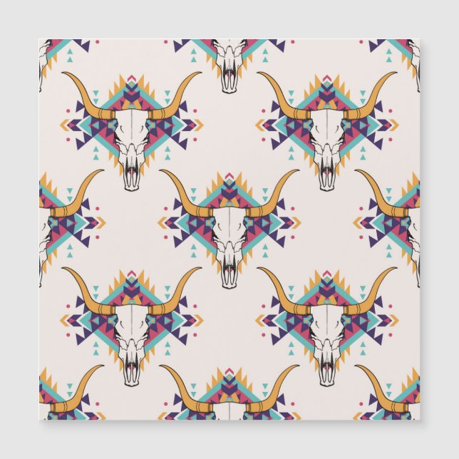 Tribal Bull Skull: Boho Seamless (Front)