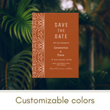 Tribal Burnt Orange Save the Date