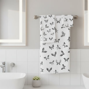 Tribal Butterflies Bathroom Towel Set of Three