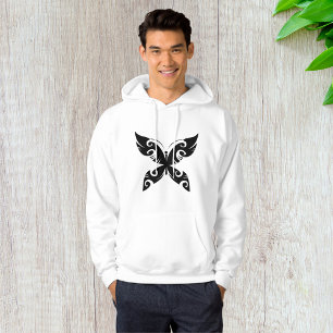 Tribal Butterfly Tattoo Bold Black Ink Style Hoodie