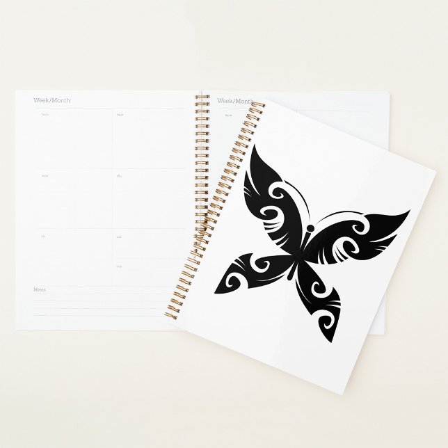 Tribal Butterfly Tattoo Bold Black Ink Style  Planner (Creator Uploaded)