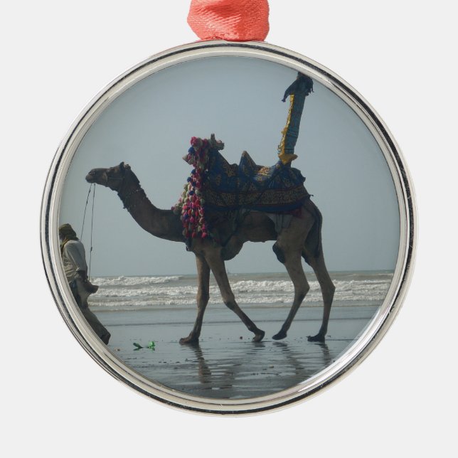 Tribal Camel Ride: Morning Tide Sands & Sea Metal Tree Decoration (Front)