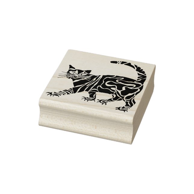 tribal cat art stamp (Stamp)