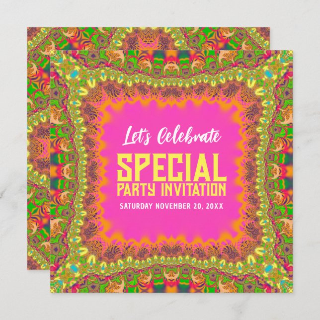 Tribal Celebration of Colours  Invitation (Front/Back)