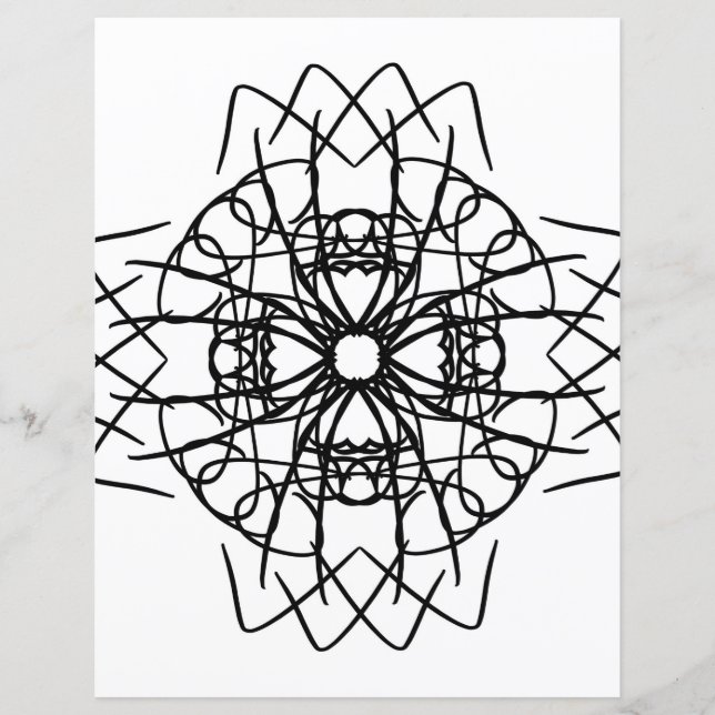 Tribal Celtic Flower Mandala Colouring Page (Front)